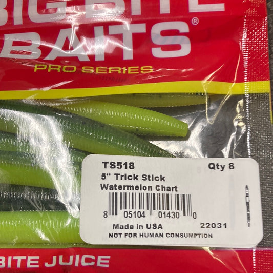 Big Bite Trick Stick 5” Watermelon Chartreuse