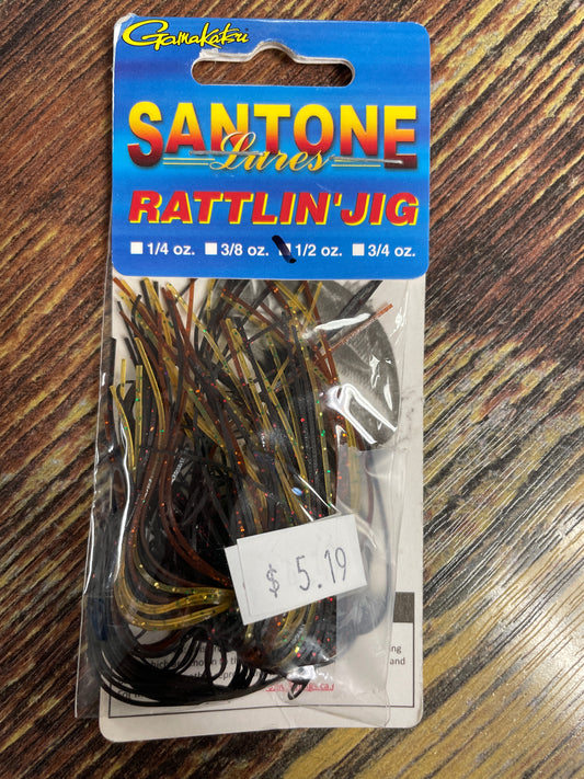 Santone Rattlin Jig 1/2 oz. Black Brown Amber
