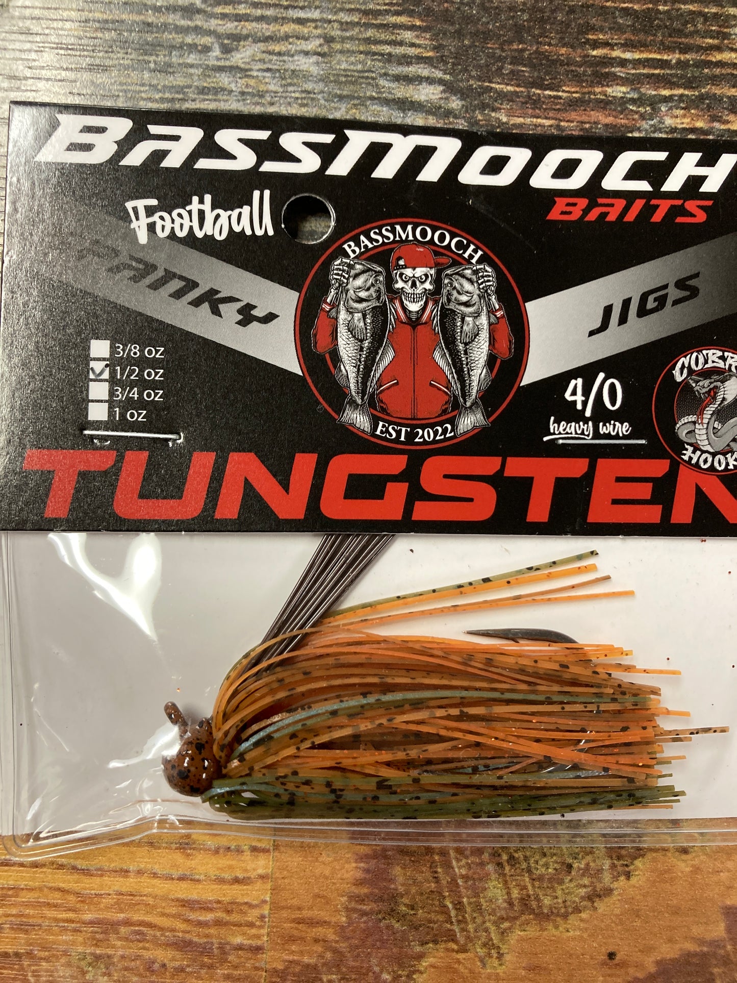 Bassmooch Spanky Football Jig 1/2 oz. Alabama Craw