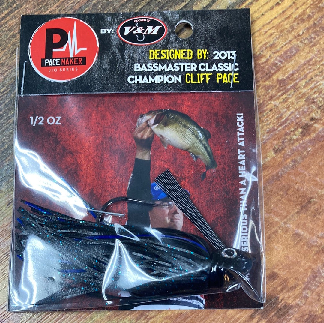 V&M Pulse Swim Jig 1/2 oz. Black Blue