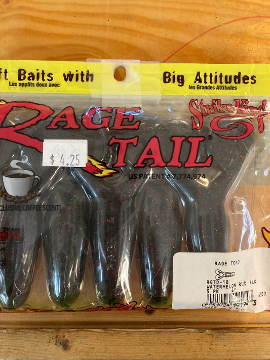 Strike King Rage Tail Rage Toad - Watermelon Red Flake