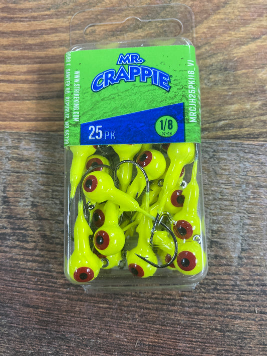 Mr. Crappie Jig Heads 1/8 oz. Chartreuse