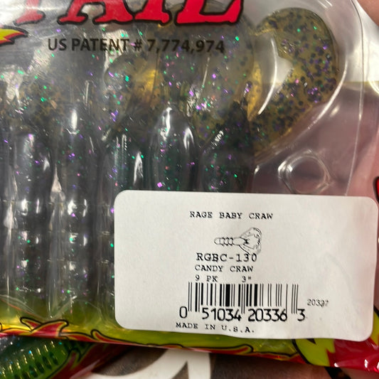 Strike King Rage Tail Baby Craw 3" Candy Craw