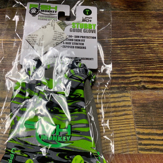 Fish Monkey Stubby Gloves Lg - Green
