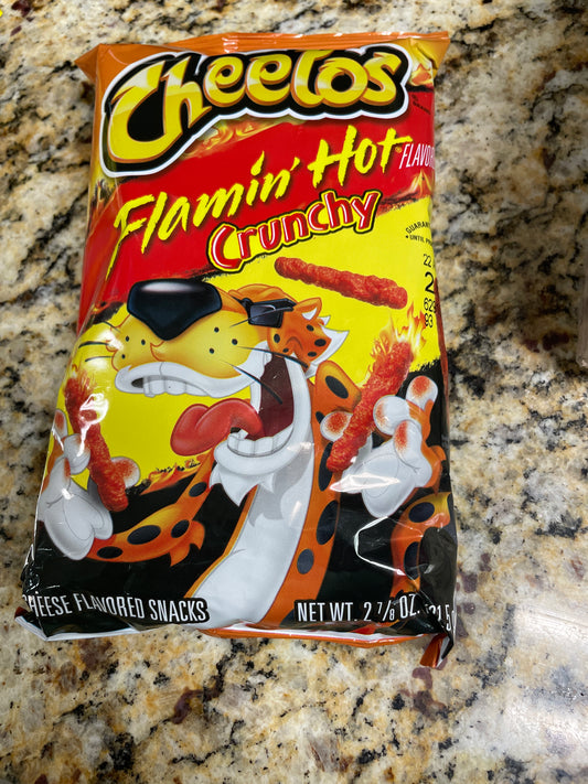 Cheetos flamin hot crunchy 2 7/8oz