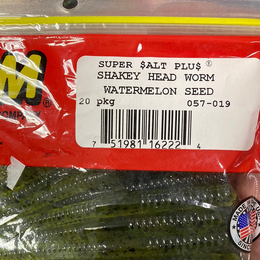 Zoom Shakey Head Worm - Watermelon Seed