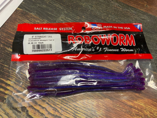 Roboworm Straight Tail 6” M.M.111