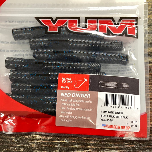 Yum Ned Dinger - Black Blue Flake