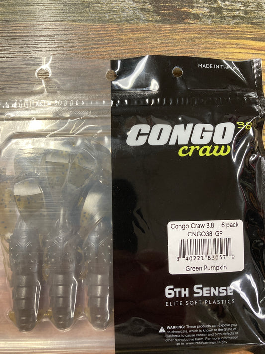 6th Sense Congo Craw 3.8” Green Pumpkin