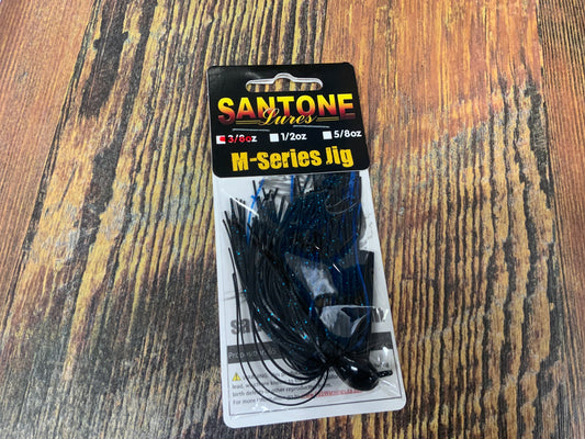 Santone M Series Jig 3/8 oz. Black Blue Accent