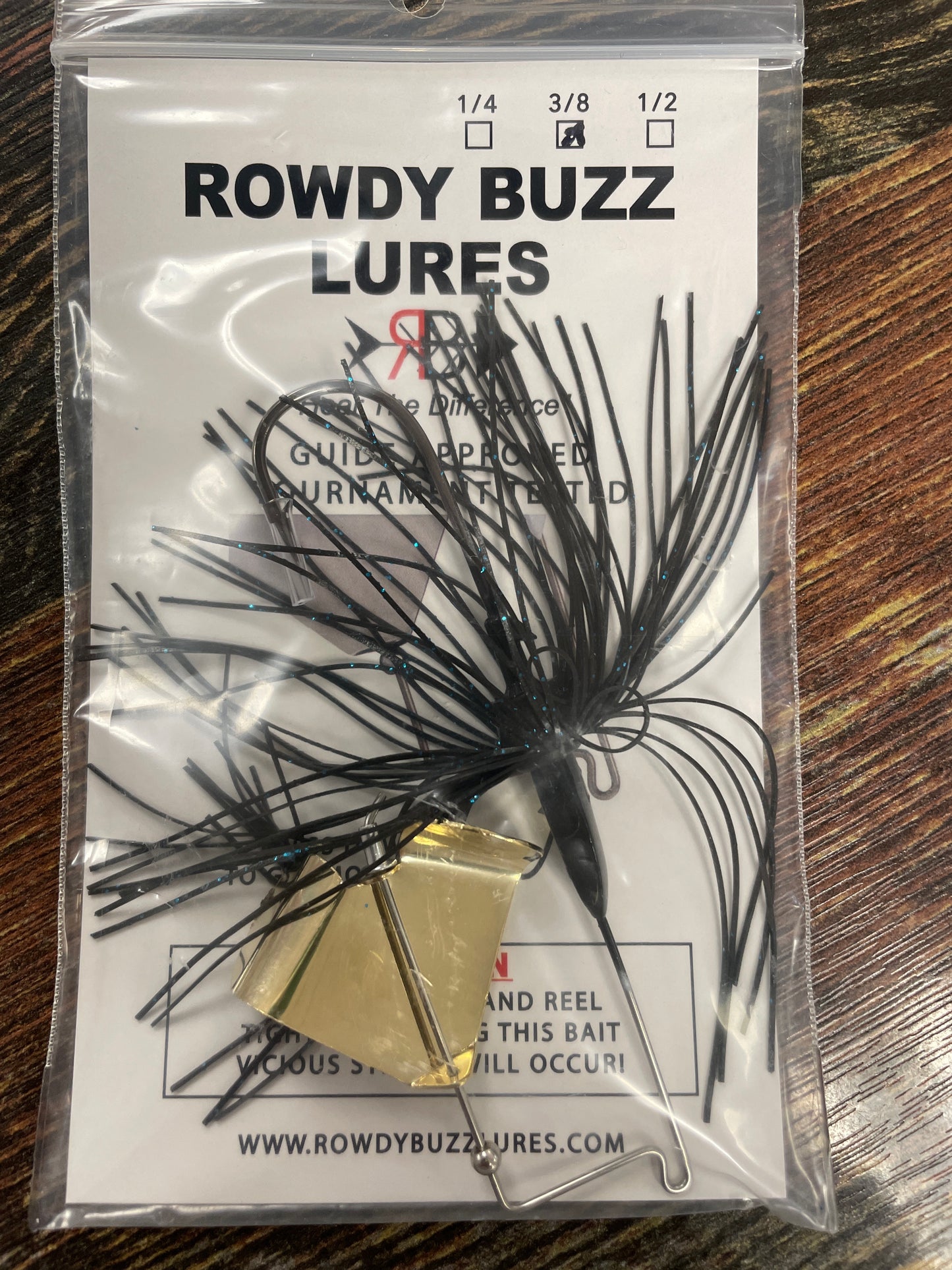 Rowdy Buzz Bait 3/8 oz. Blue/Black Gold Flake