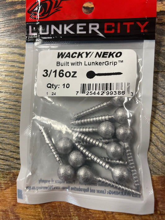 Lunker City Wacky/Neko Weights 3/16 oz. Lead