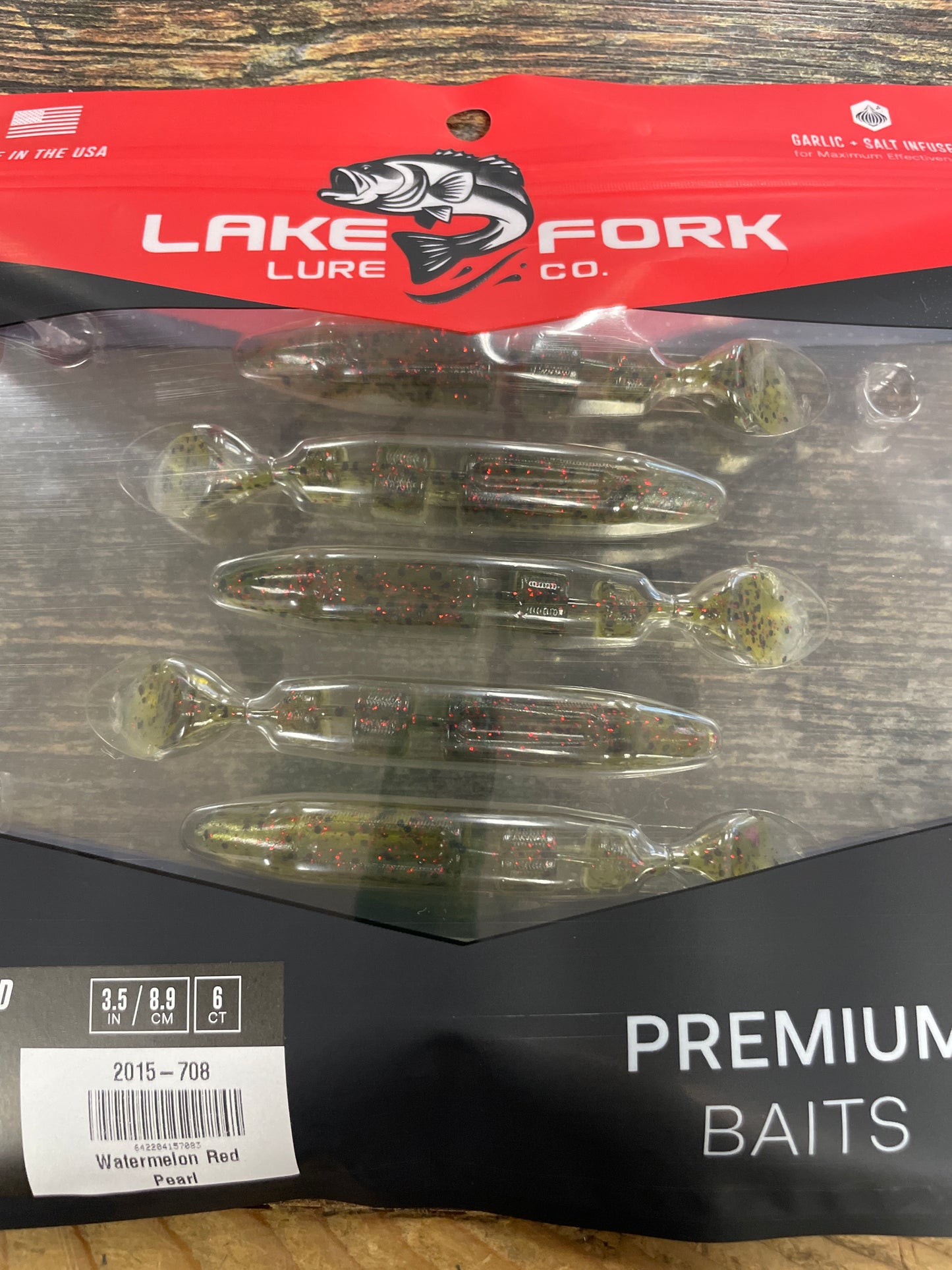 Lake Fork Lures Magic Shad 3.5” 6 Count Watermelon Red Pearl