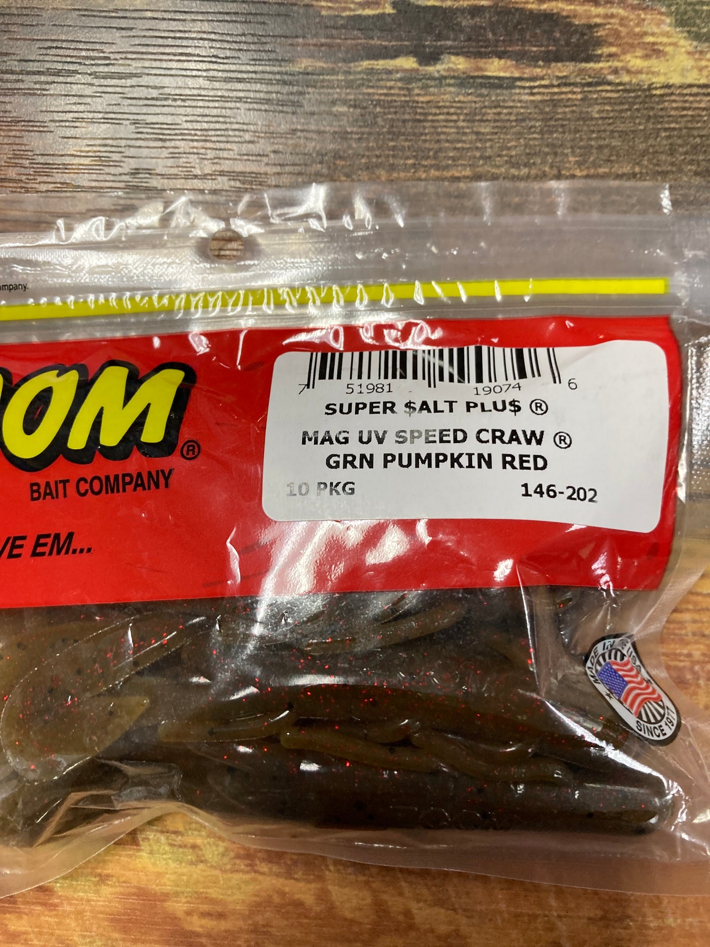 Zoom Mag UV Speed Craw - Green Pumpkin Red