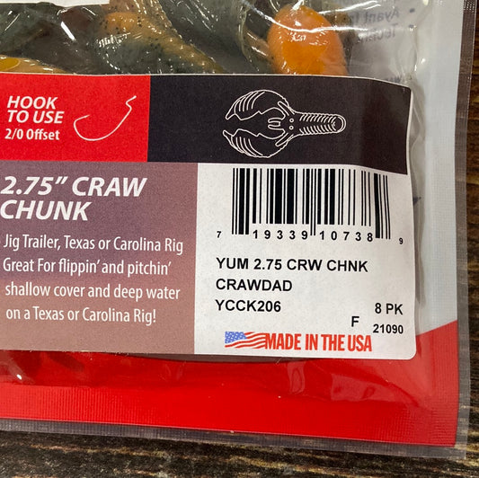 Yum 2.75 Craw Chunk - Crawdad