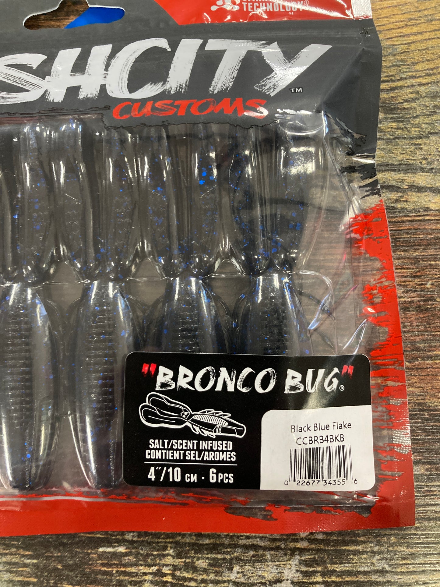 Crush City Bronco Bug 4" Black Blue Flake