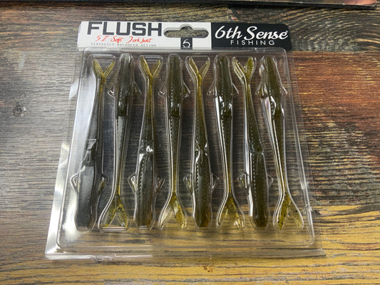 6th Sense Flush Jerkbait 5.2" Green Pumpkin Pro