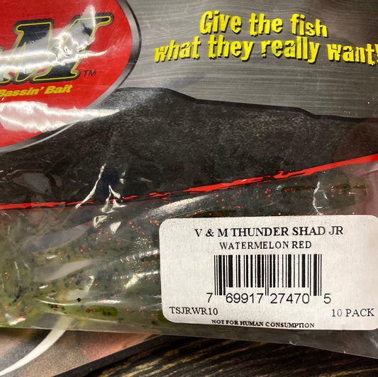 V&M Thunder Shad Jr - Watermelon Red