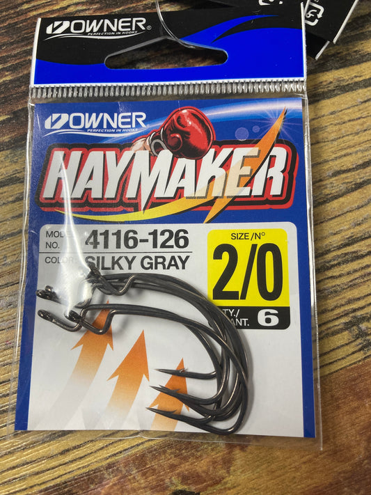 Owner Haymaker Hook 2/0 Silky Gray