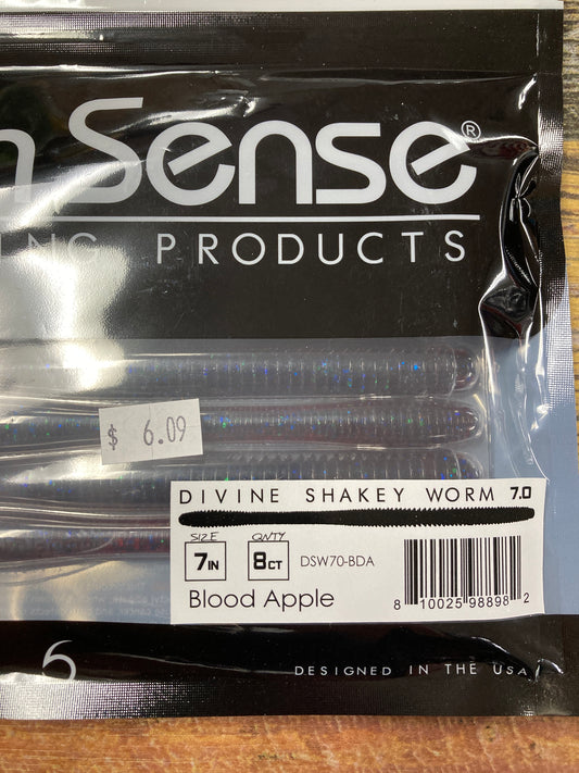 6th Sense Divine Shakey Worm 7" Blood Apple