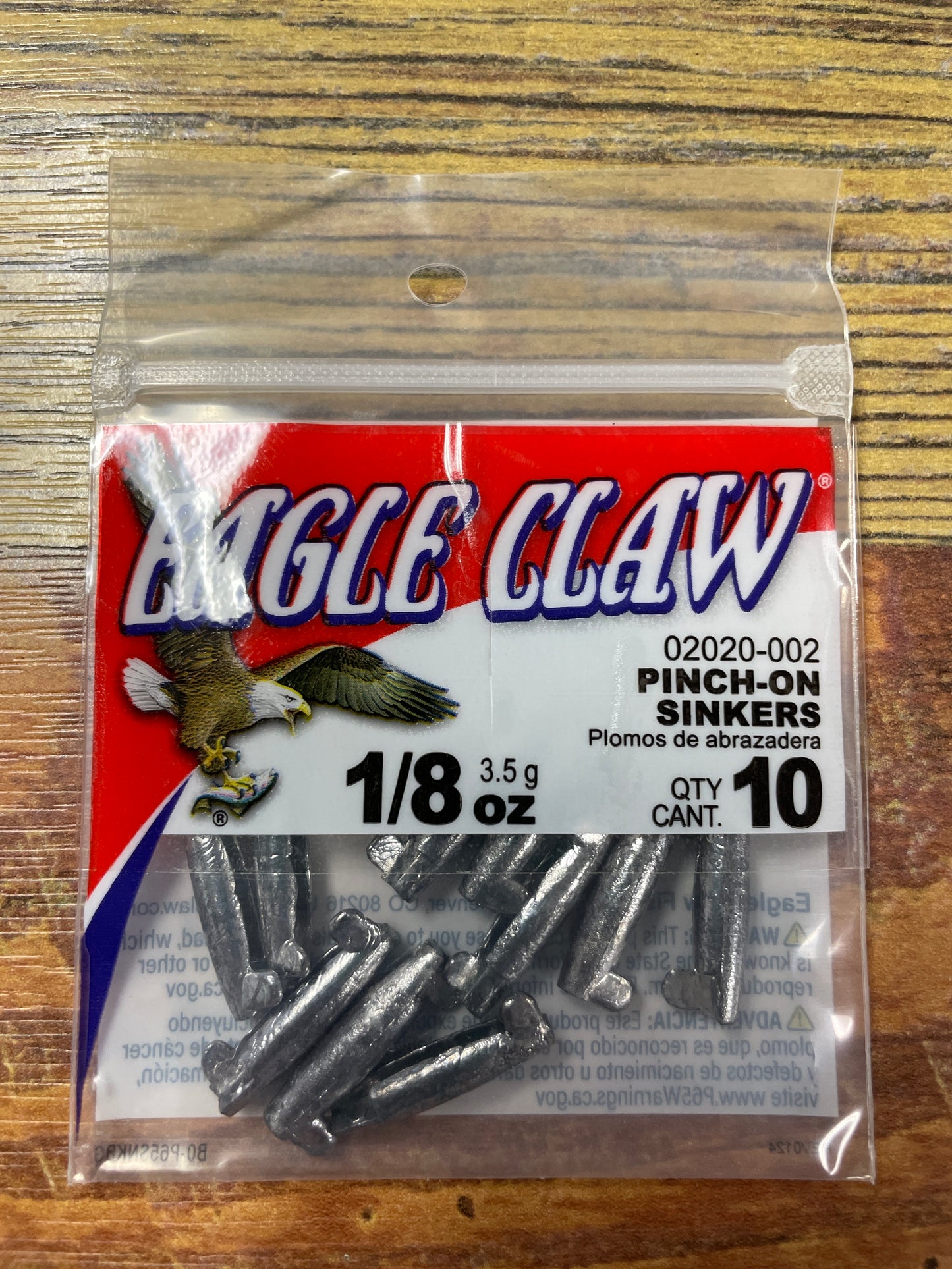 Eagle Claw Pinch-On Sinkers 1/8