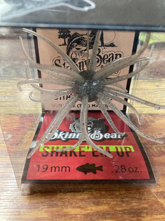 Skinny Bear Shake'em Up 19mm Shad Smoke. Limit 9 Total Per Order