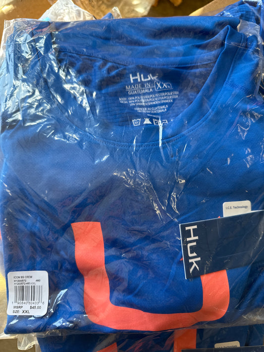 HUK Icon SS Crew Ocean Blue S