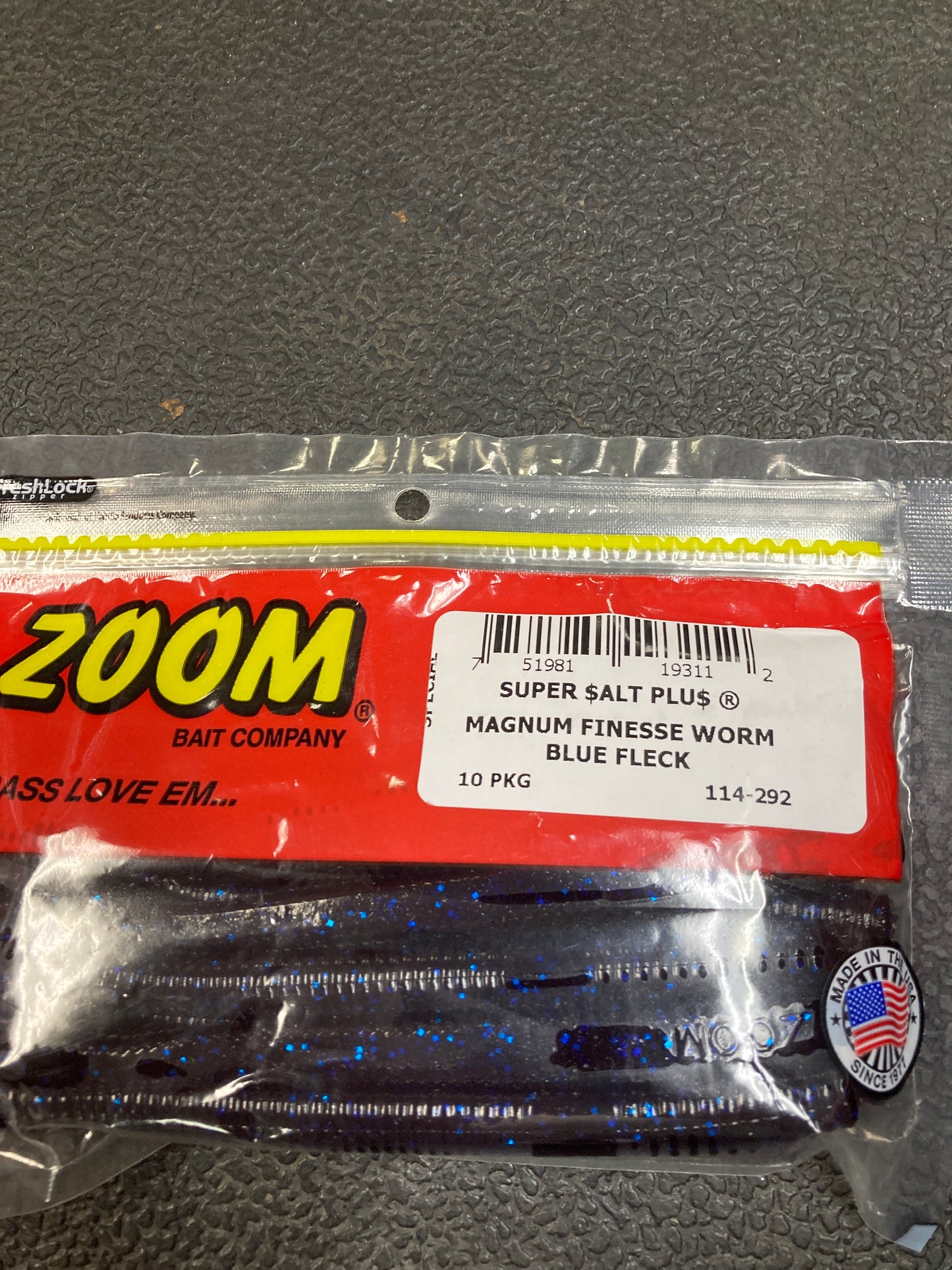 Zoom Mag Finesse Worm - Blue Fleck