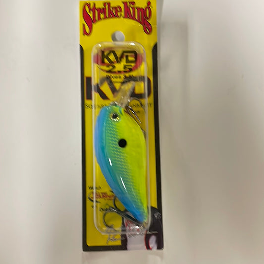 Strike King KVD 2.5 Dives 3-5’ Power Blue Back Chartreuse