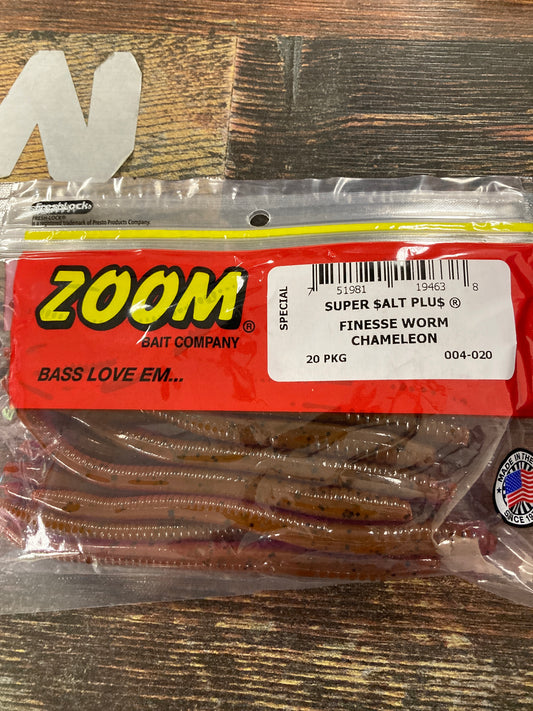 Zoom Finesse Worm 4.5' Chameleon
