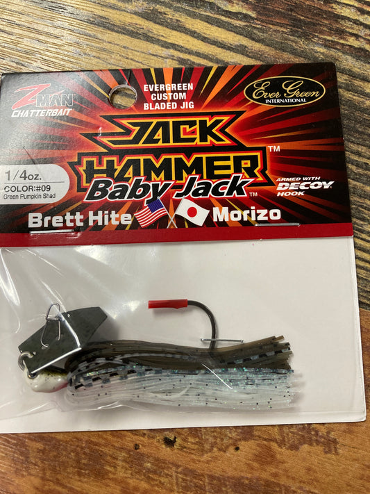 Z Man Jack Hammer Baby Jack 1/4 oz. Green Pumpkin Shad