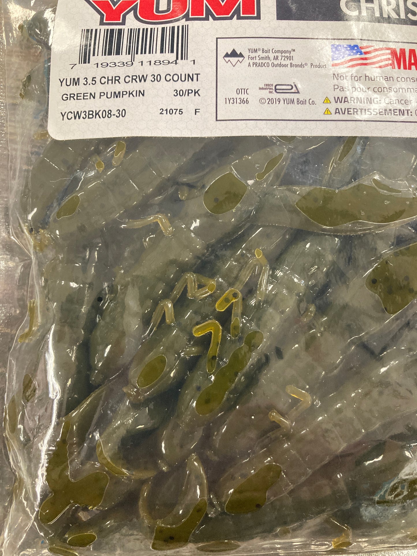 YUM Christie Craw Bulk 3.5 Green Pumpkin