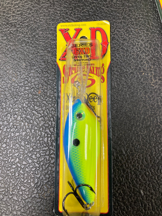 Strike King Pro Model 6XD Powered Blue Chartreuse