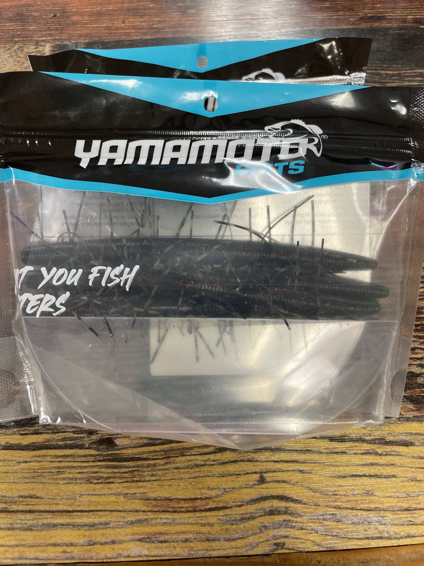 Yamamoto 5” Fuzzy Worm Watermelon/BLK&RED