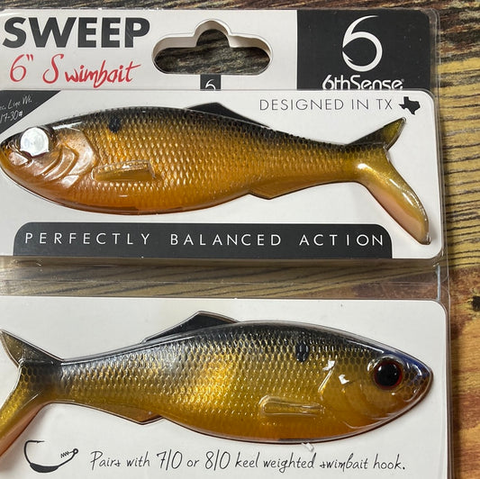 6th Sense Sweep Swimbait 6" Gold Reactor