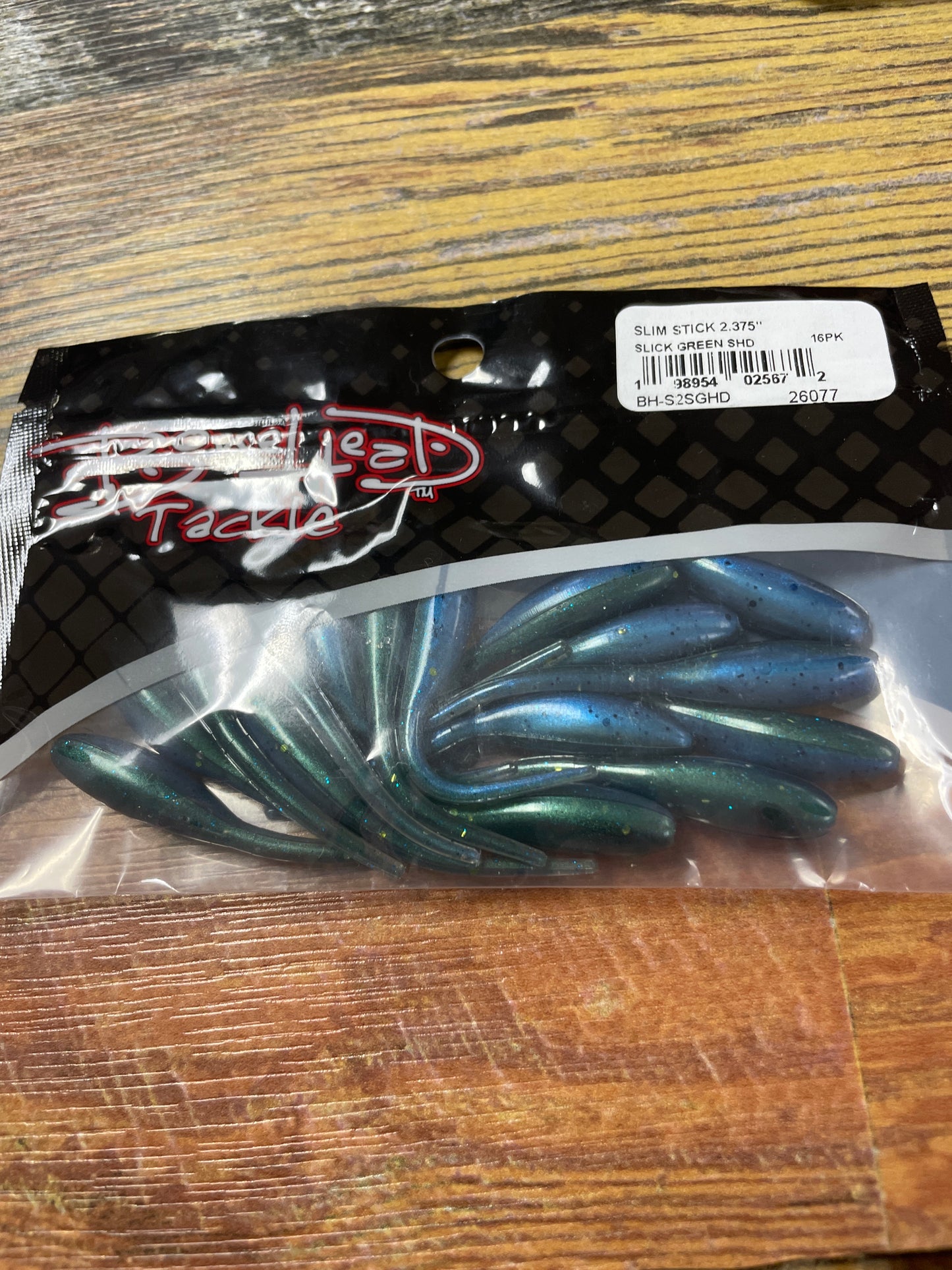 Bonehead Slim Stick 2.375" Slick Green Shad