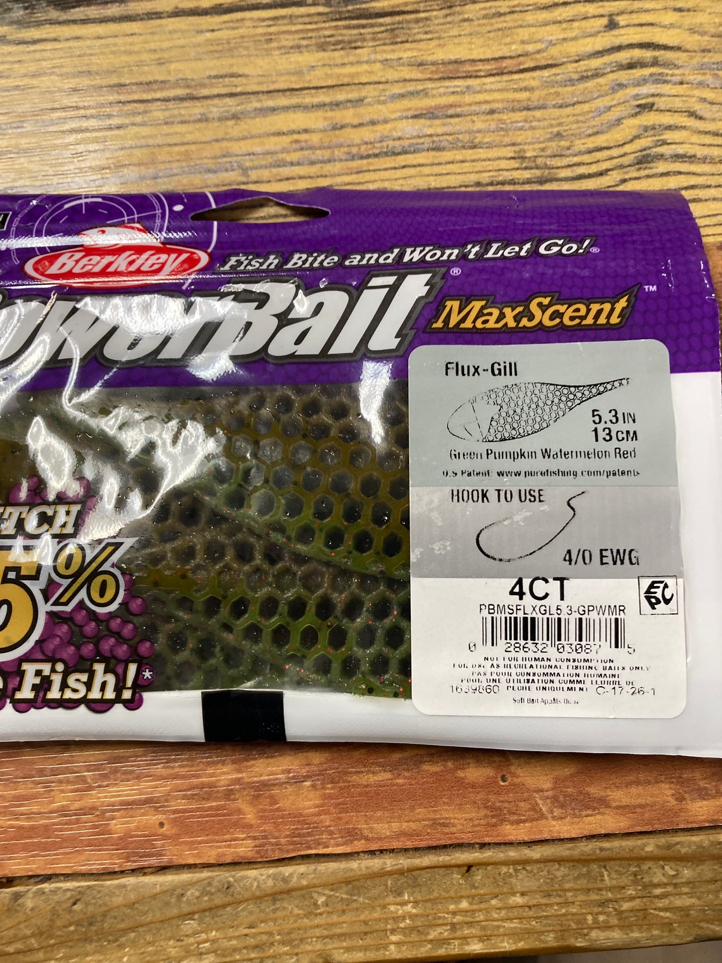Berkley Flux 5.3 watermelon Green Pumpkin