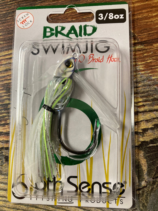 6th Sense Braid Jig 3/8 oz Pro Blue Chartreuse