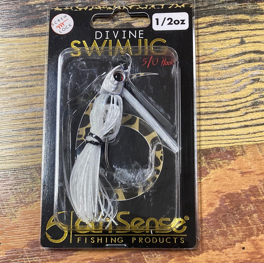 6th sense Divine swim jig 1/2 oz 5/0 hook White ice