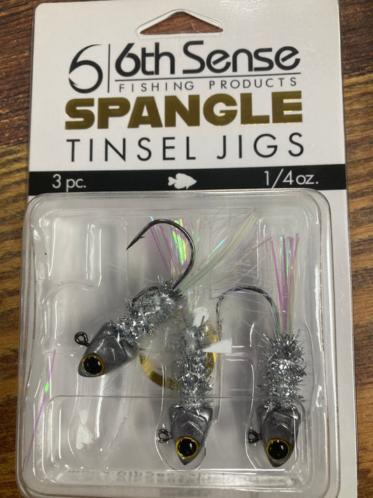 6th Sense Spangle Tinsel Jigs 1/4 oz. Pro Minnow