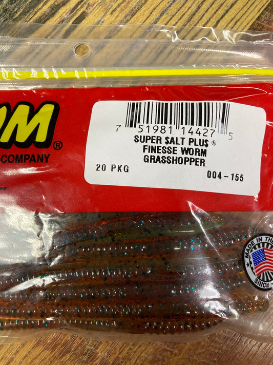 Zoom Finesse Worm 4.5” Grasshopper