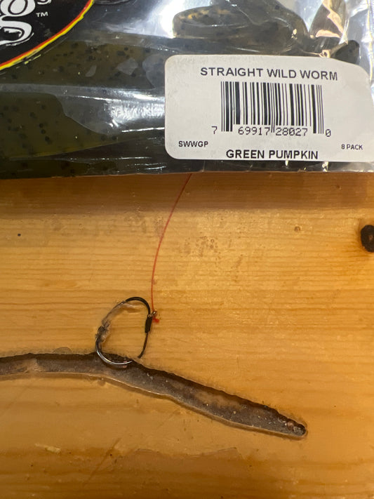 V&M Straight Wild Worm -Green Pumpkin