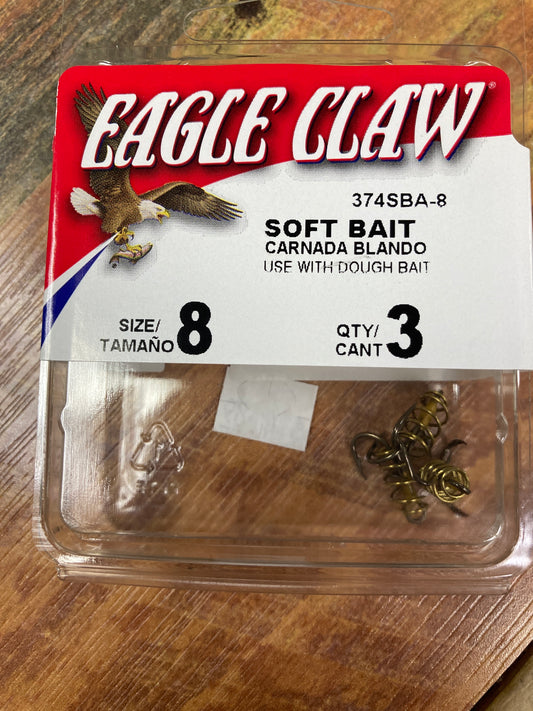 Eagle Claw Soft Bait Treble Hooks #8