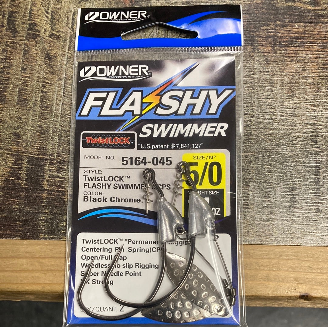 Owner Flashy Swimmer 1/4 oz. 5/0 Chrome Black