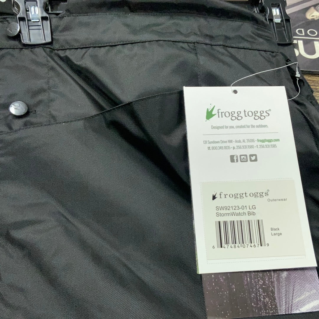 Frogg Toggs Stormwatch Bib Pants - Lg - Black