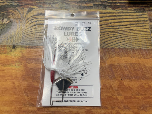 Rowdy Buzz Baits 1/2 oz. Old Red Silver