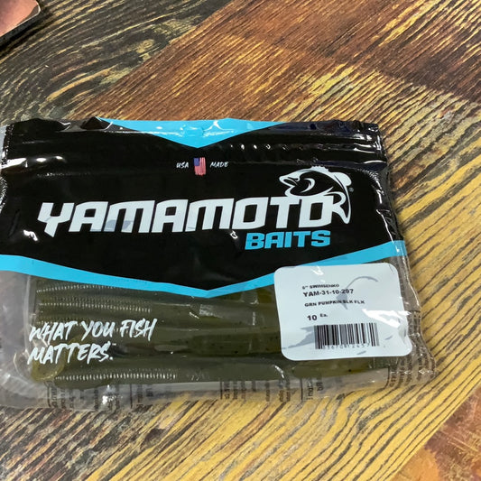 Yamamoto Senko 5" Green Pumpkin Blk Flk
