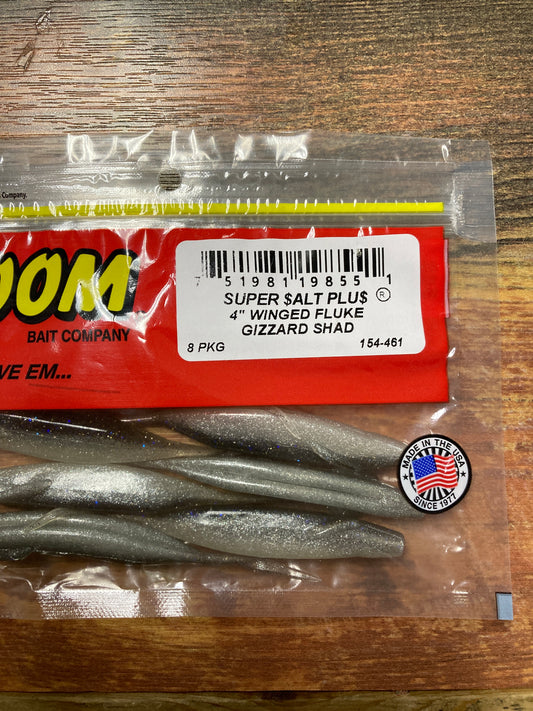 Zoom Winged Fluke 4" Gizzard Shad