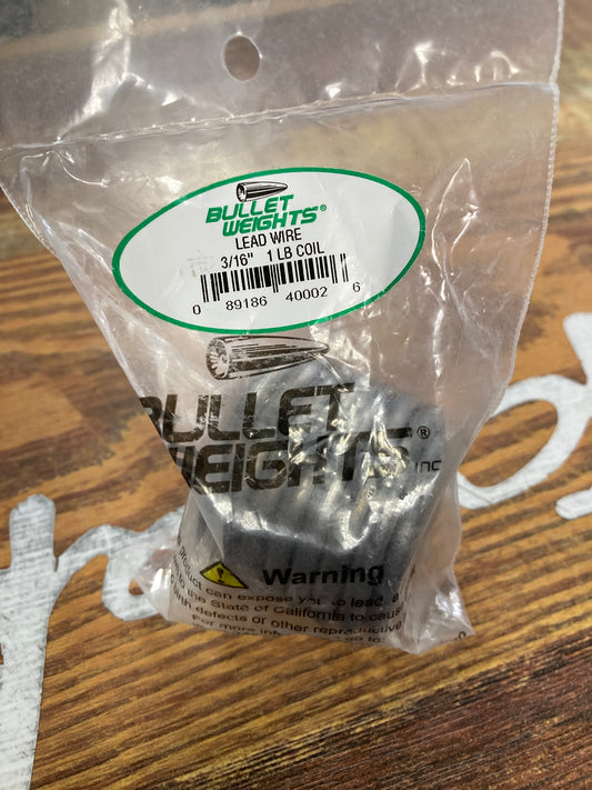 Bullet Weight Lead Wire 3/16 oz. Dia Solid Core