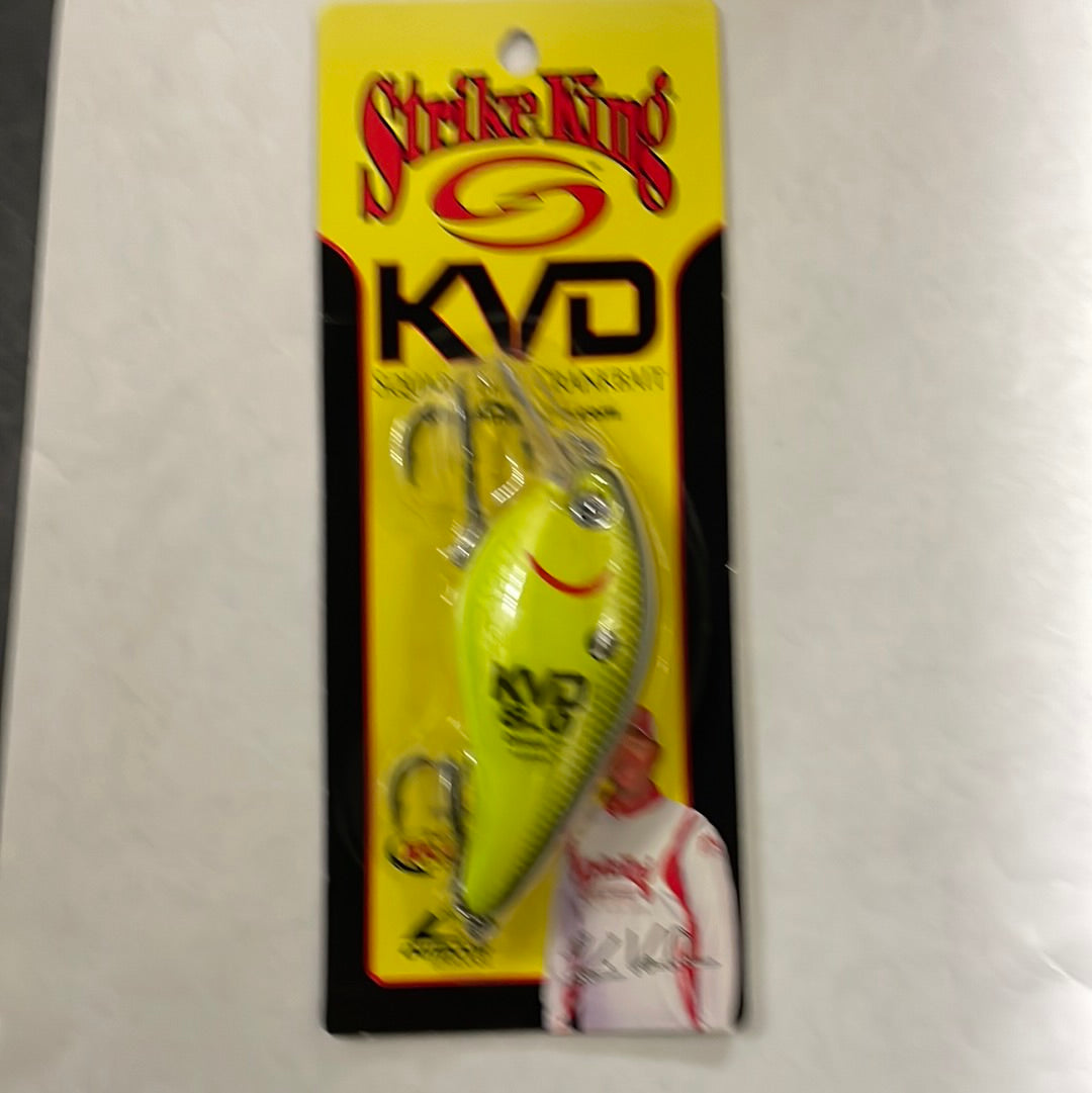 Strike King KVD 8-0 Square Bill Dives 7’ Black Back Chartreuse